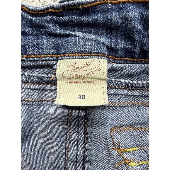 True Religion Jeans Womens 30 Blue Bootcut Horseshoe Back Pockets‎ Stretch Denim - Picture 5 of 7